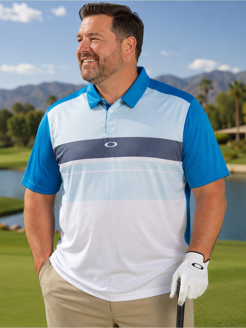 Oakley The Major Polo Men’s XXL Atomic Blue Golf Shirt NWT
